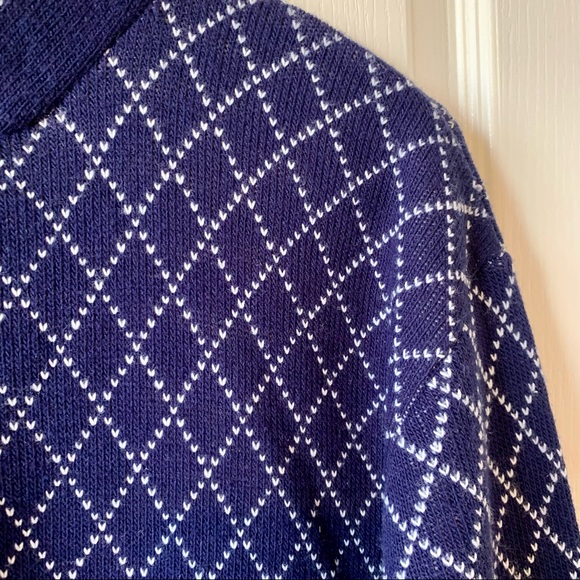 Vintage STURBRIDGE by ROOSEVELT Geometric Print Zippered Cardigan Sweate… - Picture 9 of 14